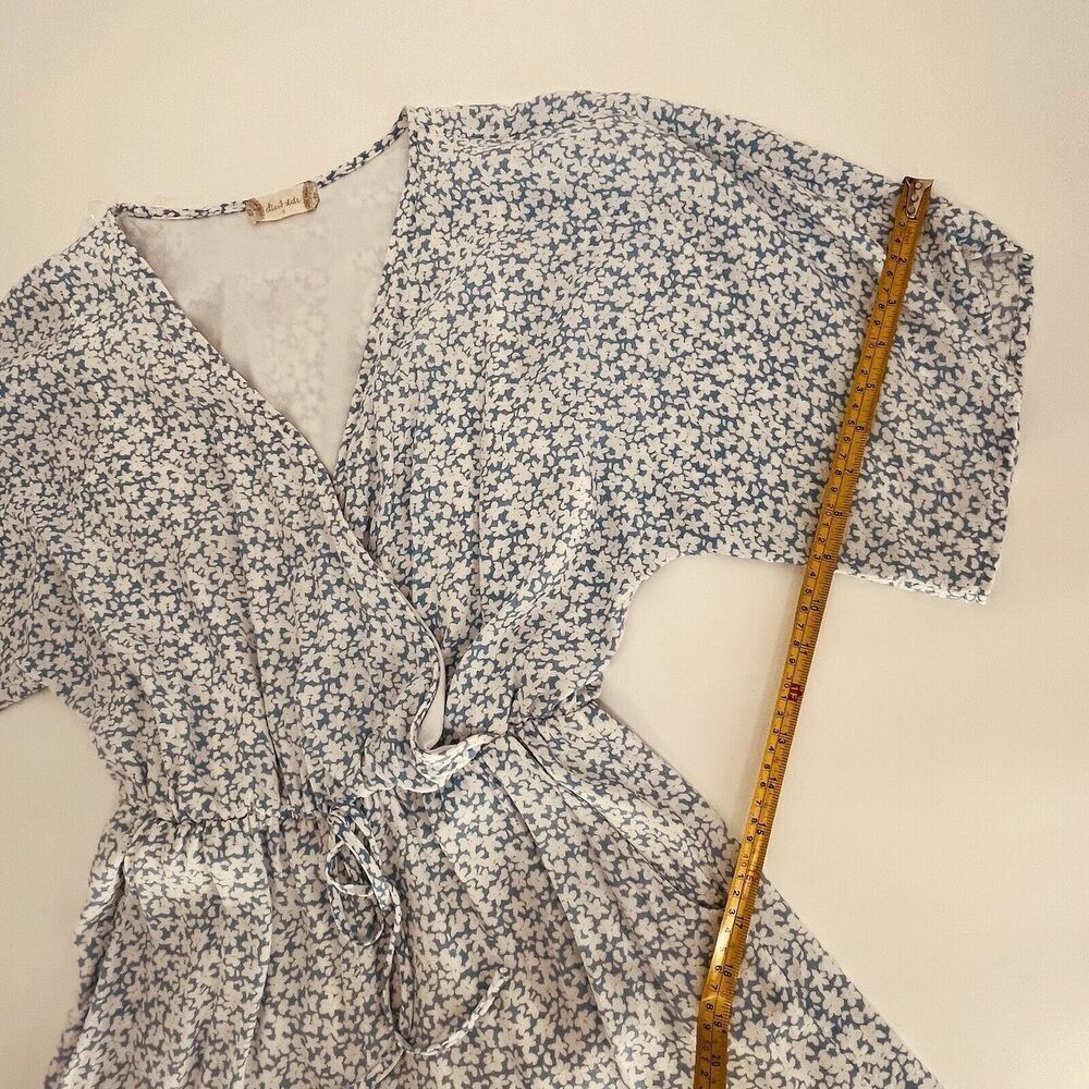 Altar’d State Blue & White Floral Flowy Waist Tie Romper Size Small CL016 - Picture 7 of 14